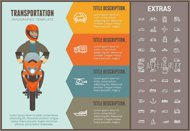 Transportation infographic template and elements